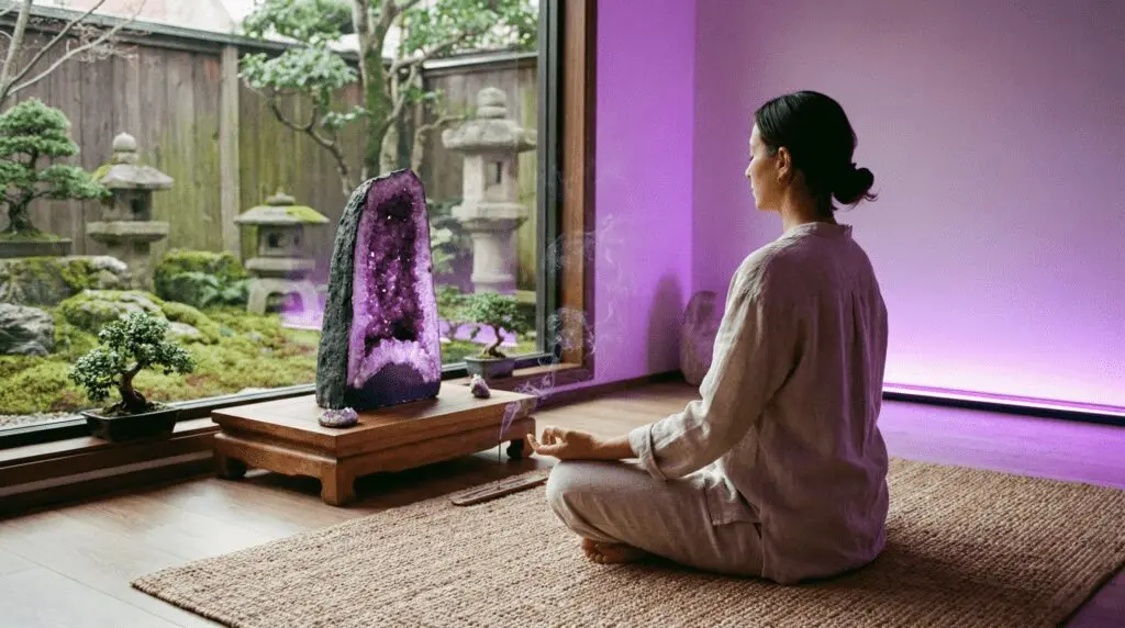 مدیتیشن با سنگ آمیتیس