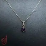 گردنبند نقره مدل آرامش – پلاک سنگ آمیتیست اصل | ژوو - Image 3