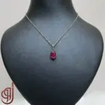 گردنبند نقره مدل آذرخش – پلاک سنگ عقیق قرمز اصل | ژوو