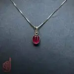 گردنبند نقره مدل آذرخش – پلاک سنگ عقیق قرمز اصل | ژوو - Image 3