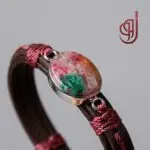 دستبند چرم طبیعی مدل روجا – سنگ جید (عقیق جید) اصل | ژوو - Image 2