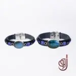 دستبند چرم طبیعی مدل نجوا – سنگ عقیق ابر و باد اصل | ژوو