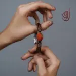 دستبند چرم طبیعی مدل کویر – سنگ جاسپر اصل | ژوو - Image 3