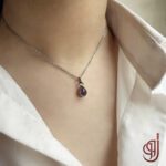 گردنبند نقره مدل آرامش – پلاک سنگ آمیتیست اصل | ژوو - Image 4
