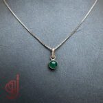 گردنبند نقره مدل رویش – پلاک سنگ عقیق سبز اصل | ژوو - Image 3