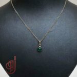 گردنبند نقره مدل رویش با سنگ عقیق سبز اصل