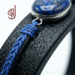 دستبند چرم طبیعی مدل کهکشان – سنگ لاجورد اصل | ژوو - Image 2