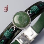 دستبند چرم طبیعی مدل شانس – سنگ اونتورین اصل - Image 2