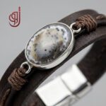 دستبند چرم طبیعی مدل نظر – سنگ باباقوری اصل - Image 2