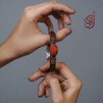 دستبند چرم طبیعی مدل آرتا – سنگ جاسپر اصل - Image 3