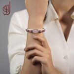 خرید دستبند سنگ رزکوارتز با قابلیت سفارشی سازی