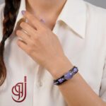 دستبند چرم و نقره دست ساز ژوو