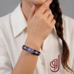 خرید دستبند سنگ عقیق کبود با قابلیت سفارشی سازی